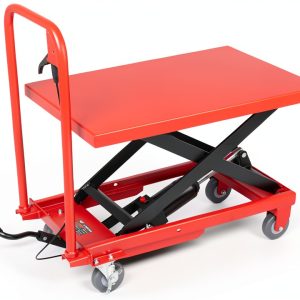 500lbs Capacity Hydraulic Manual Single Scissor Table Lift Cart for Material Handling and Transportation with Wheel Lock, Foot Pedal, 9 to 28 Lift Height Range-0