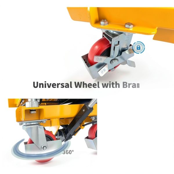 Hydraulic Lift Table Cart VisHomeYard Manual Double Scissor 330lb 50in-3