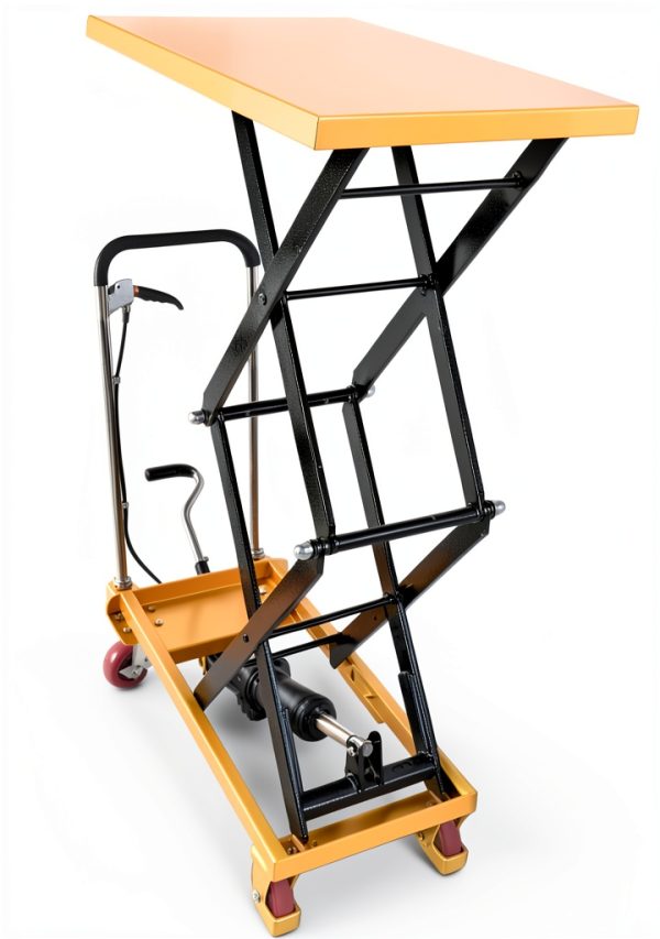 Hydraulic Lift Table Cart VisHomeYard Manual Double Scissor 330lb 50in-0