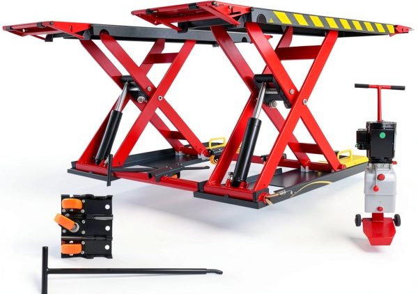 KT X77 medium height scissor lift MOTOOL Red for Cars-0